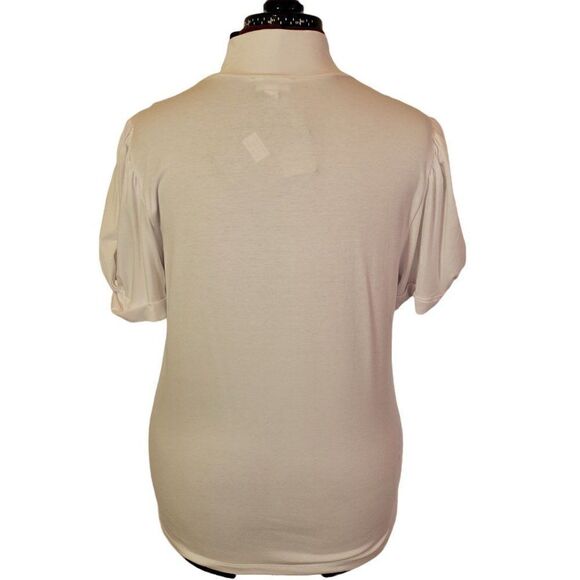 Karl Lagerfeld Paris Womens Mock Neck Top with Patch (Size L) - Picture 4 of 10